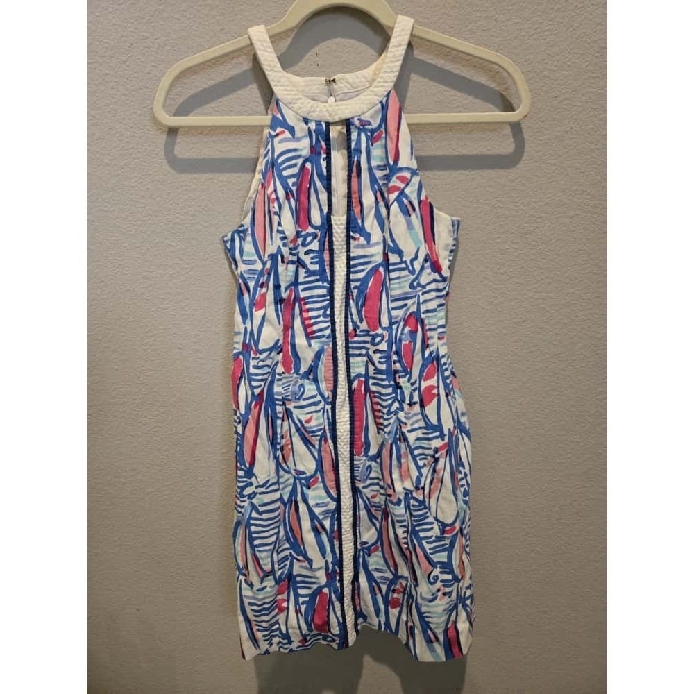 Lilly Pulitzer Pearl Shift Dress Women's Size 0 Sailboat Print Short